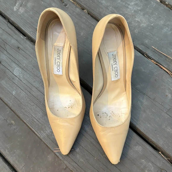 Jimmy Choo Nude Leather Pumps size 39 - Picture 2 of 7